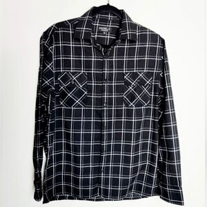 NWOT Daniel K Tailored Fit Men's Black/White Plaid Button Down Shirt, Size M